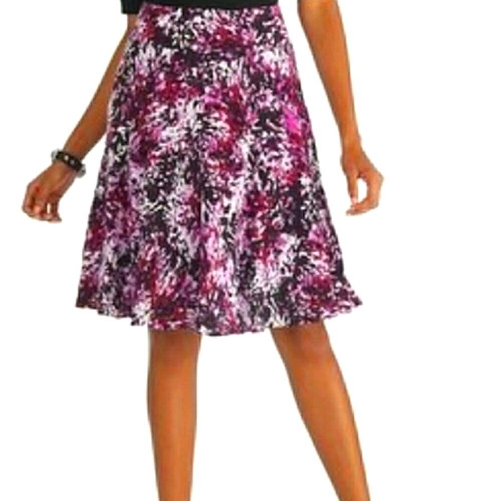 White House Black Market Purple Flare Skirt